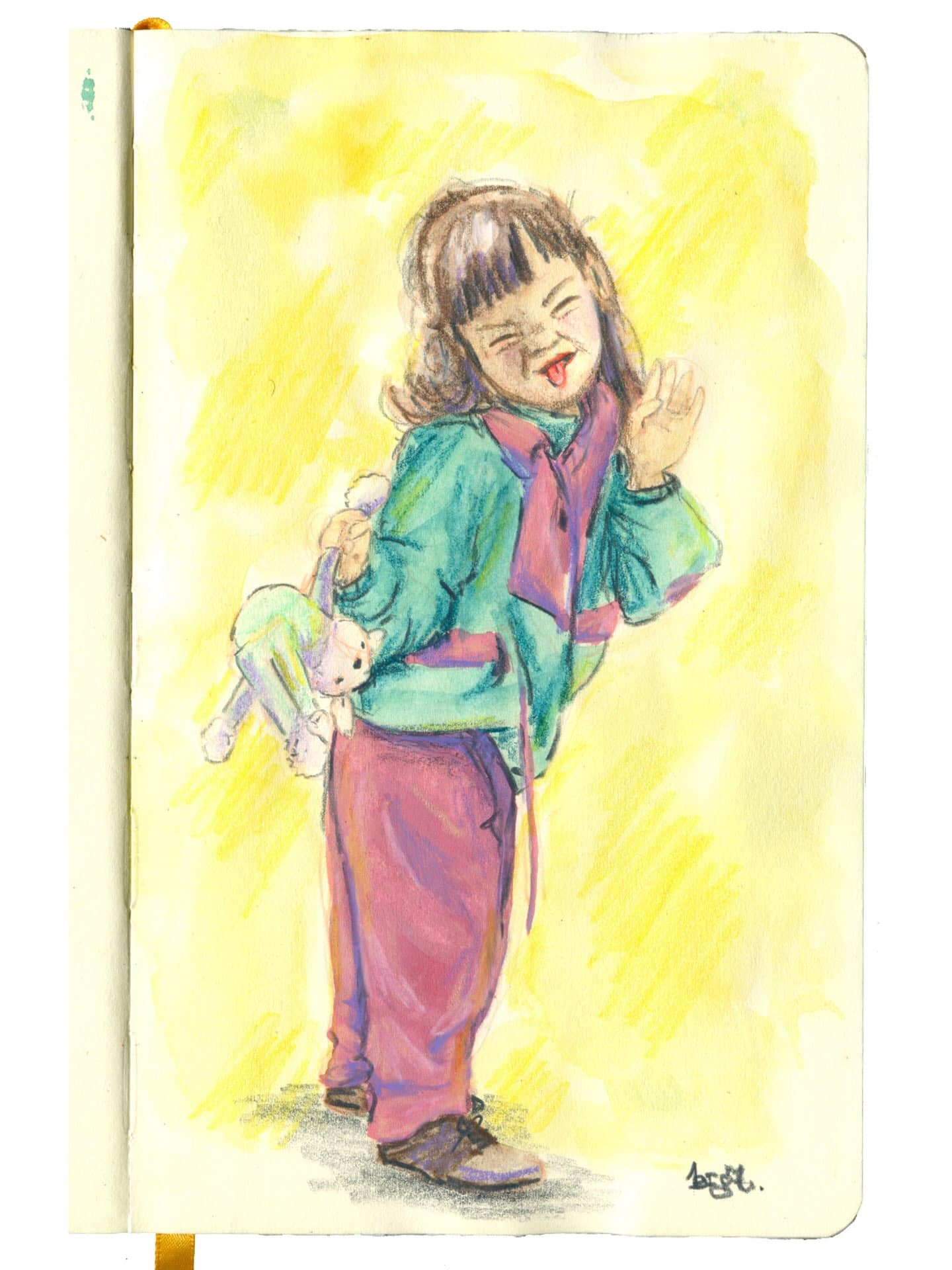 Hello everybody! Thank you for your support! ❤️ I gained quite a few new followers over the past half year ✨ but I haven’t been very active here lately…

So here’s a sketchbook page of the little girl who grew up to become me.

I’m currently dealing with some physical challenges with my lower back and hips, which means the exciting projects I’m working on are taking a bit longer than planned. I haven’t been able to spend long periods sitting, which makes illustration a difficult job… But I’m slowly getting better and can now spend more time at my desk! 💪

This little girl inside me is so happy to draw and paint again. I’ll definitely give you some sneak peeks into my book projects soon! Hope you are excited to stay and see what I’ve been making 😊
#illustration #sketchbook #thelittleme #backtoart